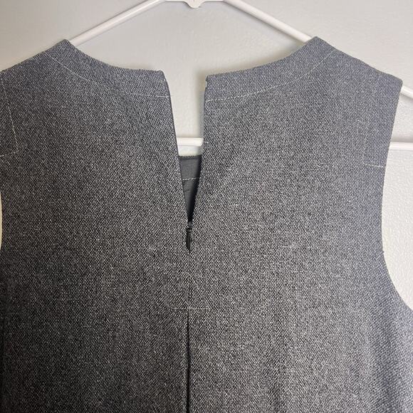 Theory Sleeveless Wool Blend Sheath Dress Gray Sz 6 Office Preppy Career A Line - Picture 13 of 14